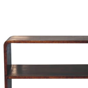 Curved Chestnut Low Bookcase - Living with Luxury