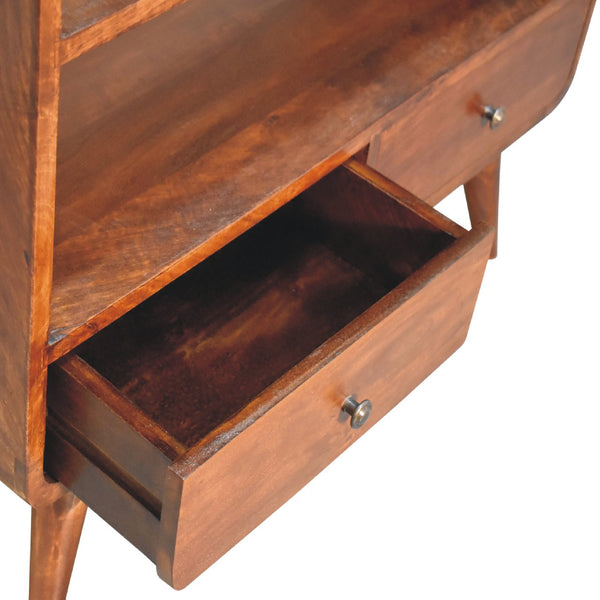 Curved Chestnut Low Bookcase - Living with Luxury