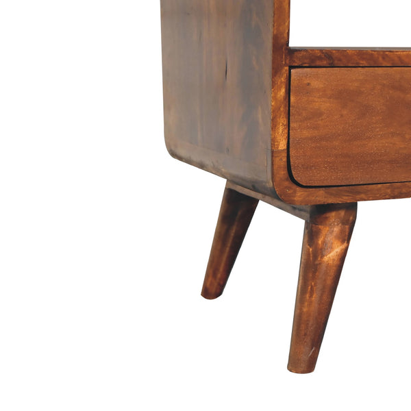 Curved Chestnut Low Bookcase - Living with Luxury