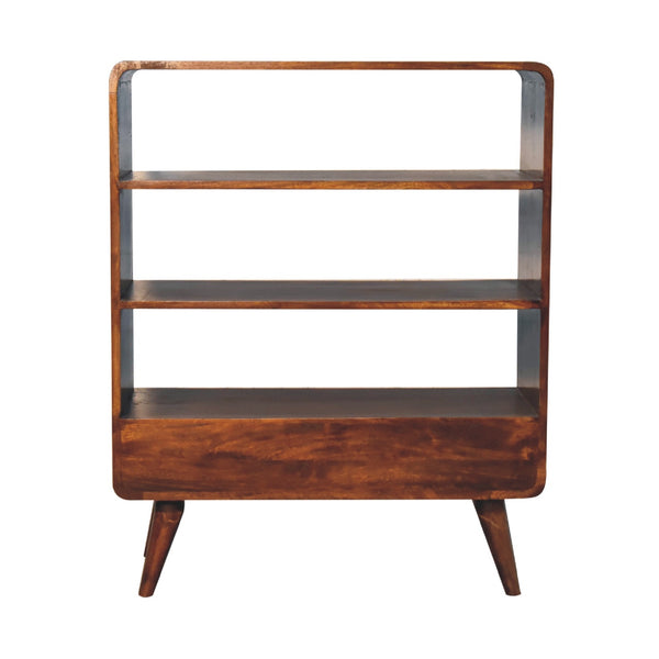 Curved Chestnut Low Bookcase - Living with Luxury