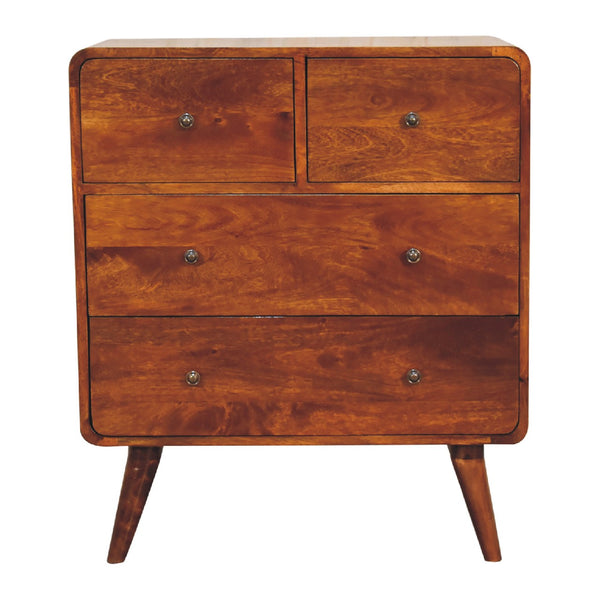 2 over 2 Curved Chesnut Chest - Living with Luxury