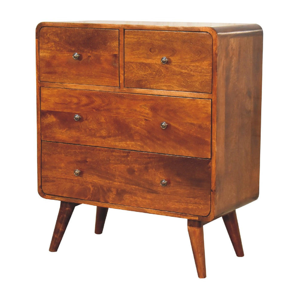 2 over 2 Curved Chesnut Chest - Living with Luxury