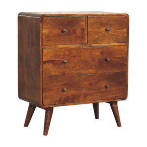 2 over 2 Curved Chesnut Chest - Living with Luxury