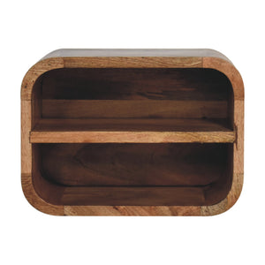 Oak-ish Floating Open Curve Bedside