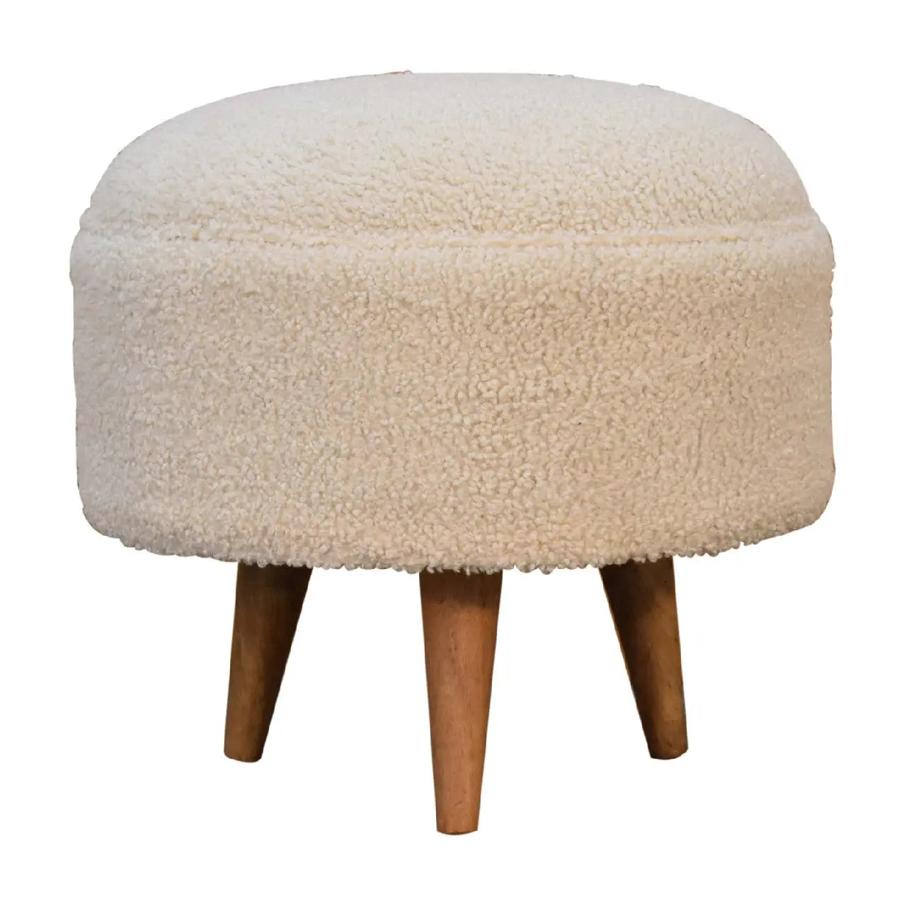 Boucle Rounded Footstool
