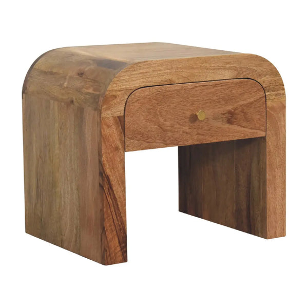 Darcy Bedside Table | Solid Mango Wood with Brass Knob