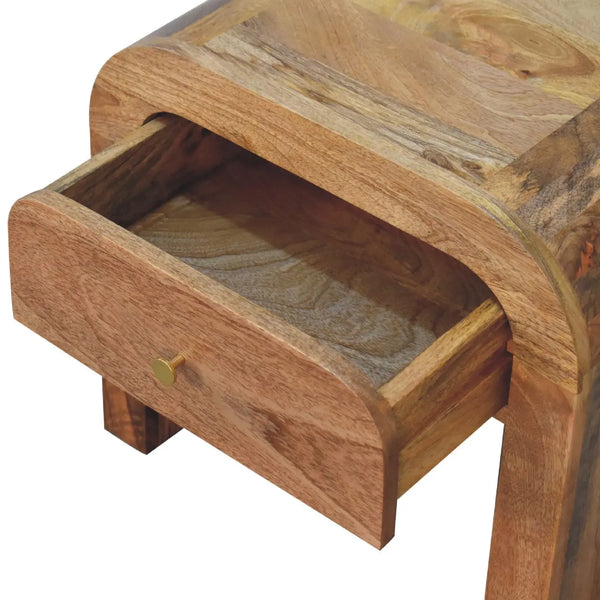 Darcy Bedside Table | Solid Mango Wood with Brass Knob