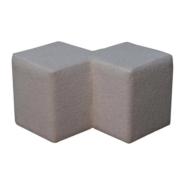 White Boucle Footstool – Comfortable Twin-Shape Design for Bedrooms & Living Rooms