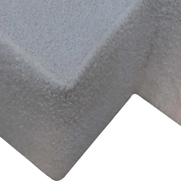 White Boucle Footstool – Comfortable Twin-Shape Design for Bedrooms & Living Rooms