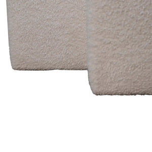 White Boucle Footstool – Comfortable Twin-Shape Design for Bedrooms & Living Rooms