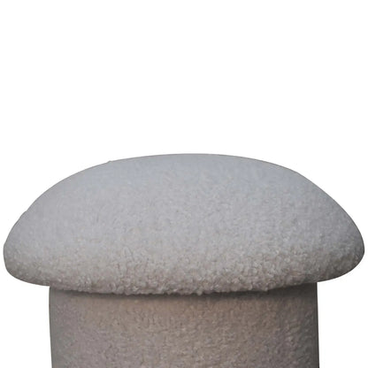 White Boucle Mushroom Footstool - Living with Luxury