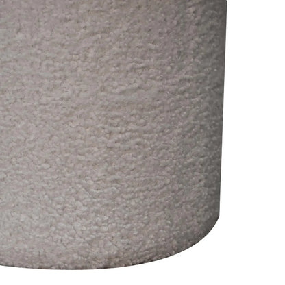 White Boucle Mushroom Footstool - Living with Luxury