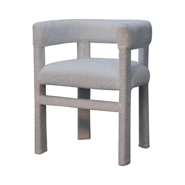 White Bouclé Occasional Chair – Modern Upholstered Accent Chair