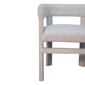 White Bouclé Occasional Chair – Modern Upholstered Accent Chair
