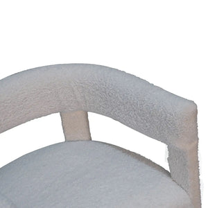 White Bouclé Occasional Chair – Modern Upholstered Accent Chair