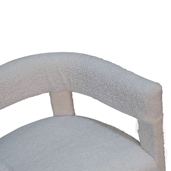 White Bouclé Occasional Chair – Modern Upholstered Accent Chair
