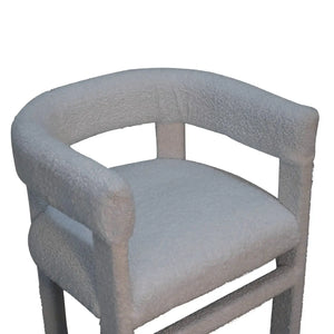White Bouclé Occasional Chair – Modern Upholstered Accent Chair