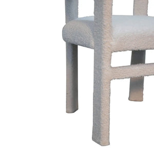 White Bouclé Occasional Chair – Modern Upholstered Accent Chair