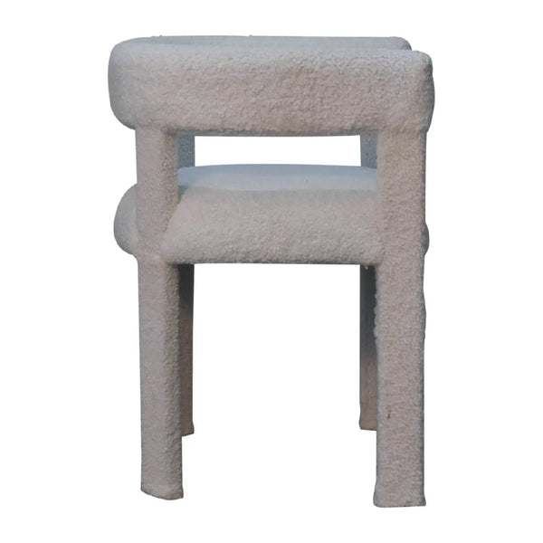 White Bouclé Occasional Chair – Modern Upholstered Accent Chair
