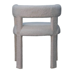 White Bouclé Occasional Chair – Modern Upholstered Accent Chair