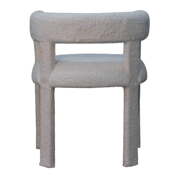 White Bouclé Occasional Chair – Modern Upholstered Accent Chair