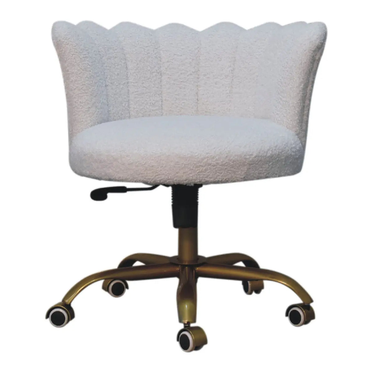 Premium Boucle Chair – Snow White Swivel Accent Chair Bedroom or Study Room