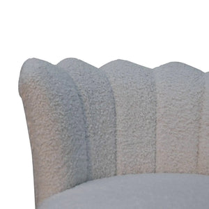 Premium Boucle Chair – Snow White Swivel Accent Chair for Bedroom or Study Room