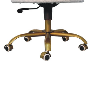 Premium Boucle Chair – Snow White Swivel Accent Chair for Bedroom or Study Room