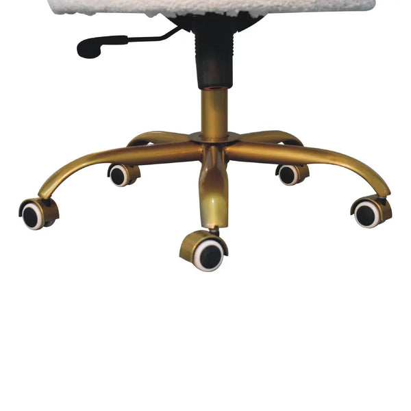 Premium Boucle Chair – Snow White Swivel Accent Chair for Bedroom or Study Room