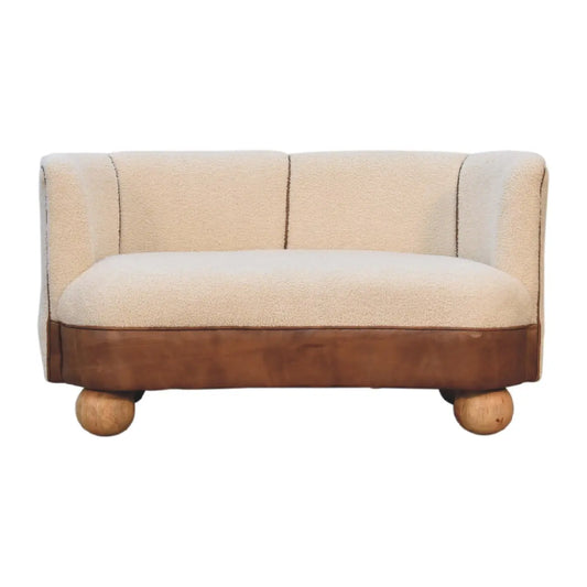 Boucle Cream Buffalo Small Sofa - Living with Luxury