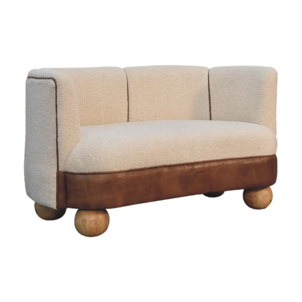 Boucle Cream Buffalo Small Sofa – Stylish, Compact, and Timeless Comfort