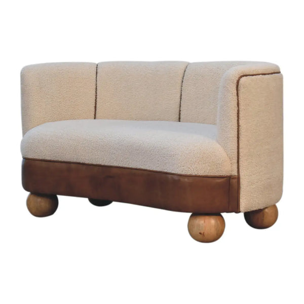Boucle Cream Buffalo Small Sofa – Stylish, Compact, and Timeless Comfort