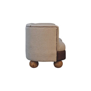 Boucle Cream Buffalo Small Sofa – Stylish, Compact, and Timeless Comfort