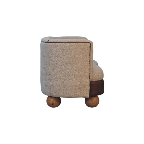 Boucle Cream Buffalo Small Sofa – Stylish, Compact, and Timeless Comfort