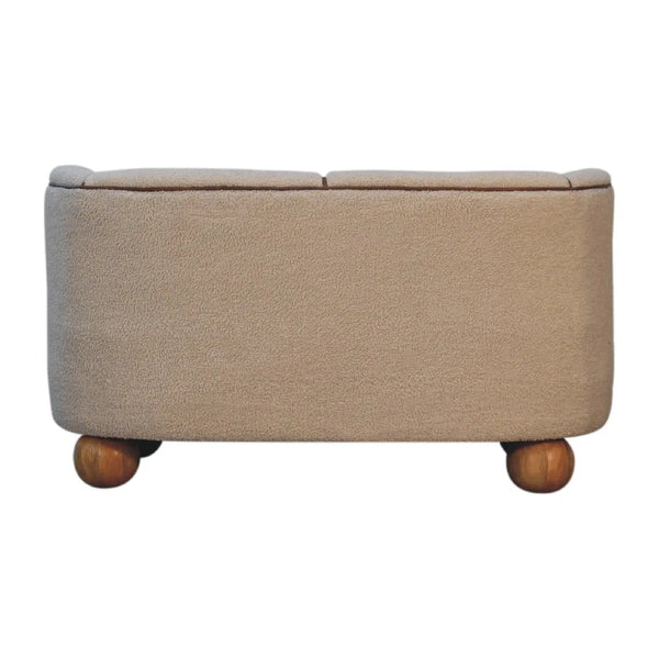 Boucle Cream Buffalo Small Sofa – Stylish, Compact, and Timeless Comfort