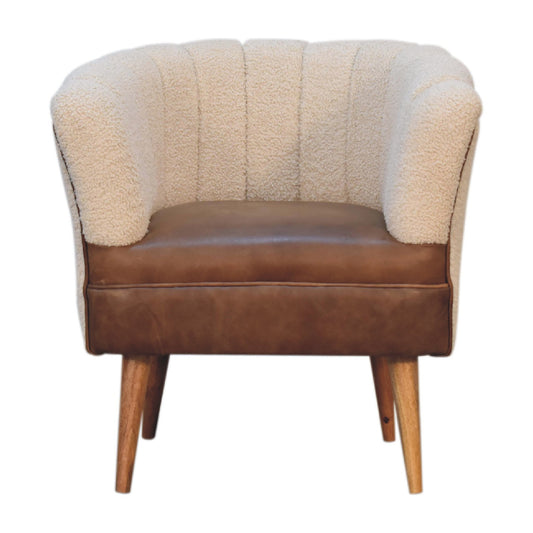 Boucle Cream Buffalo Armchair - Living with Luxury