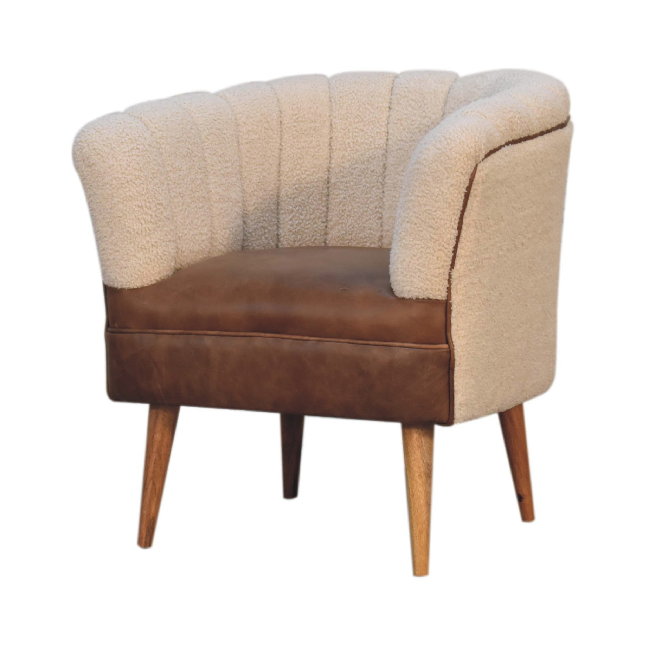 Boucle Cream Buffalo Armchair - Living with Luxury