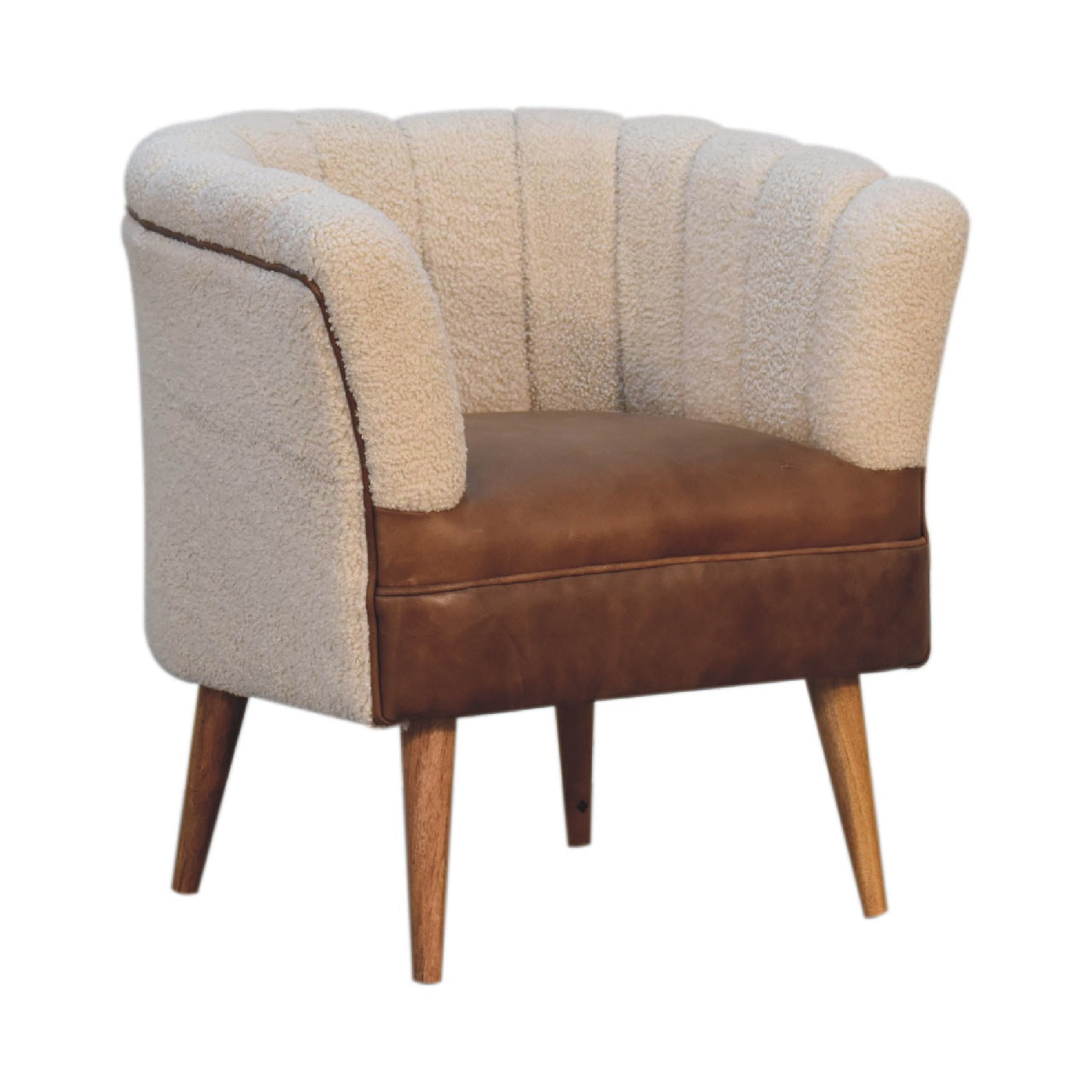 Boucle Cream Buffalo Armchair - Living with Luxury
