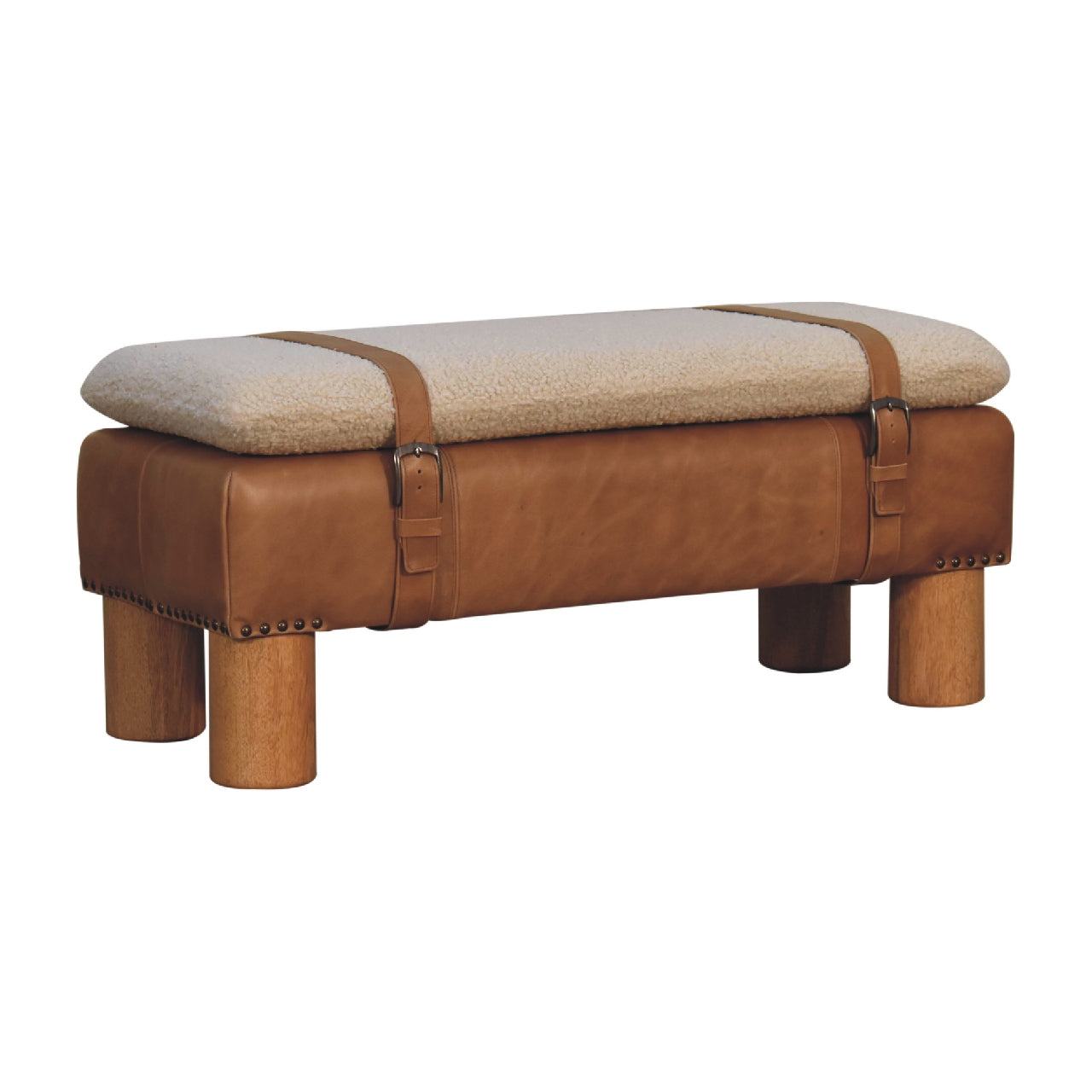 Strapped Cyclinder Bench - Living with Luxury