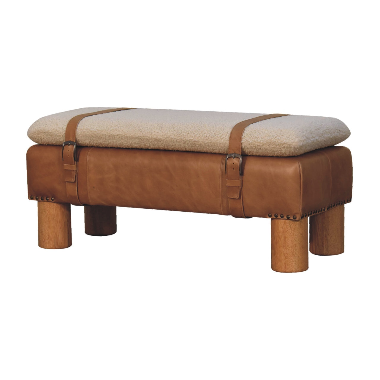 Strapped Cyclinder Bench - Living with Luxury