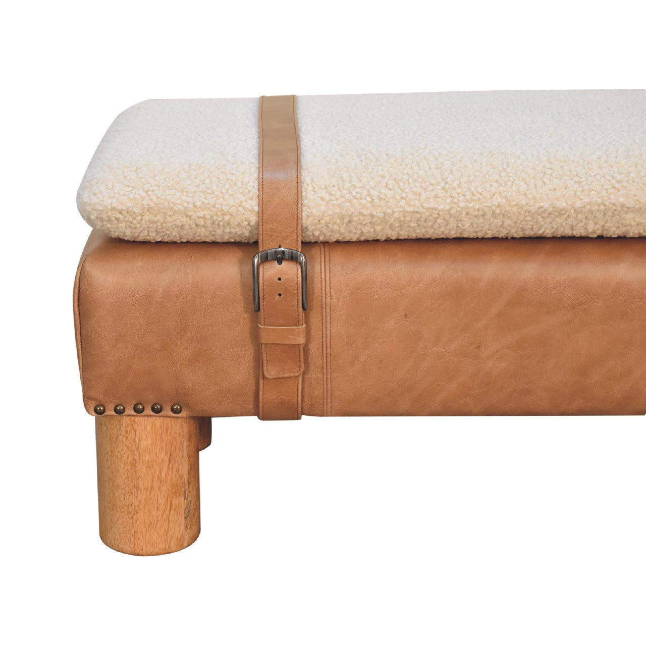 Strapped Cyclinder Bench - Living with Luxury