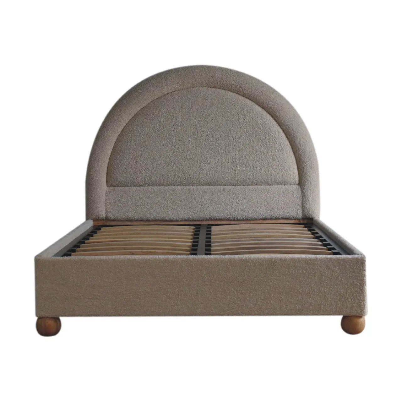 Cream Boucle Double Bed - Living with Luxury