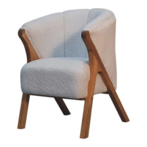 White Boucle Minimalistic Chair