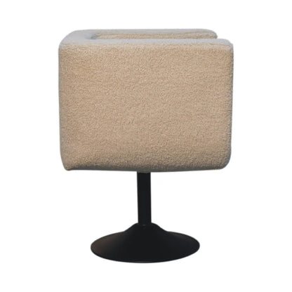Cream Boucle Swivel Chair - Living with Luxury