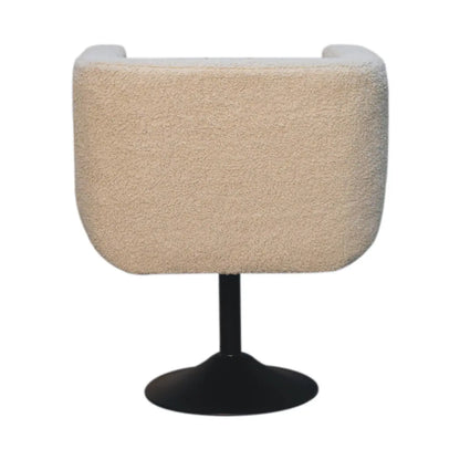 Cream Boucle Swivel Chair - Living with Luxury