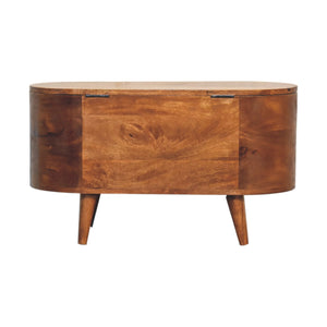 Chestnut Rounded Lid up Blanket Box