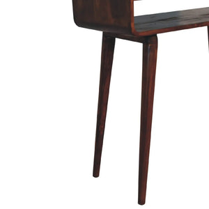 Sonata Chestnut Console Table – 100% Solid Mango Wood, Nordic Design, 2 Drawers & Open Slot, Modern Storage Solution