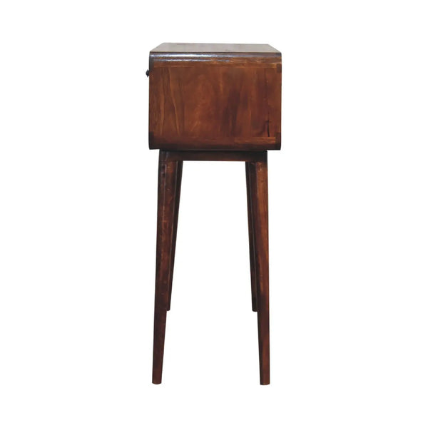 Sonata Chestnut Console Table – 100% Solid Mango Wood, Nordic Design, 2 Drawers & Open Slot, Modern Storage Solution