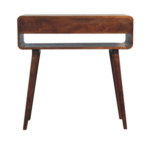 Sonata Chestnut Console Table – 100% Solid Mango Wood, Nordic Design, 2 Drawers & Open Slot, Modern Storage Solution