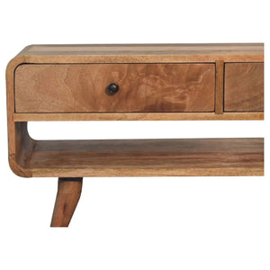 Reverse Curve Oak-ish Media Unit